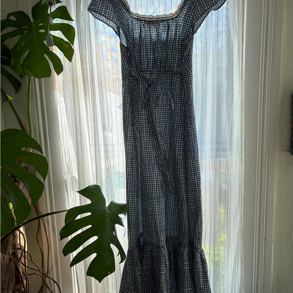 RIXO Navy and White Checkered Midi Dress - Picture 2 of 5